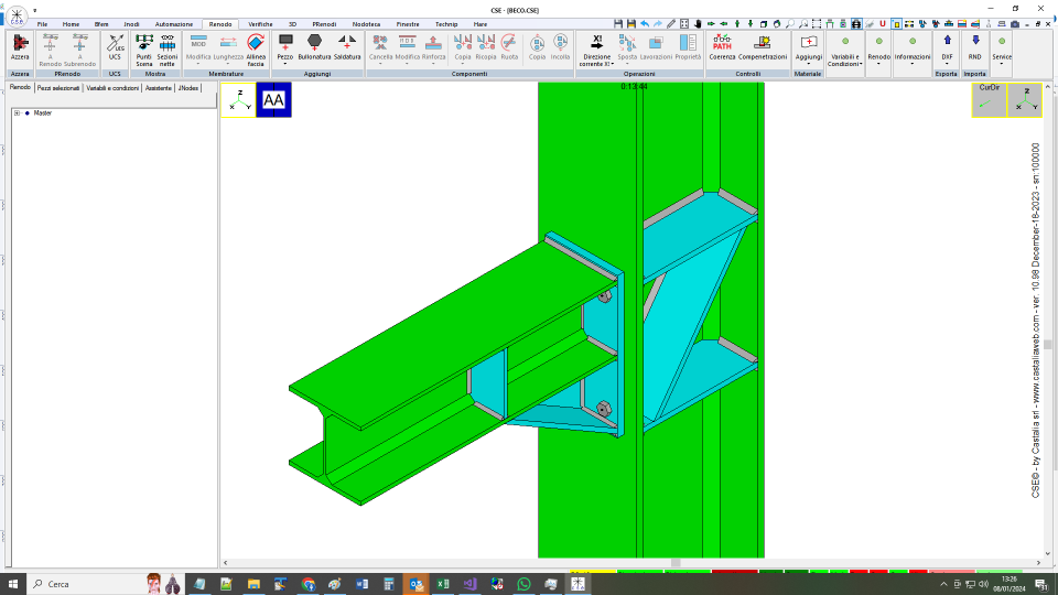 Moment connection. Haunch, flush end-plate, diagonal stiffener CE4.