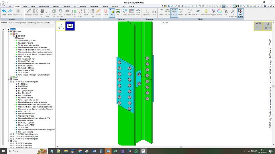 Splice joint with no backing plate, equal cross-sections. Sh1.